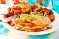 Grilled chicken fillet and ratatouille Royalty Free Stock Photo