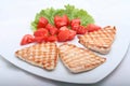 Grilled chicken fillets with tomatoes Royalty Free Stock Photo