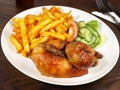 Grilled Chicken with French Fries and Salad