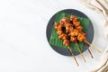 Grilled chicken gizzard skewer in Asian style Royalty Free Stock Photo