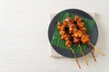 Grilled chicken gizzard skewer in Asian style Royalty Free Stock Photo
