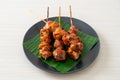 Grilled chicken gizzard skewer in Asian style Royalty Free Stock Photo