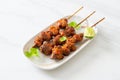 grilled chicken gizzard skewer with herbs and spices Royalty Free Stock Photo
