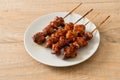 Grilled chicken gizzard skewer yakitori serve in izakaya style Royalty Free Stock Photo