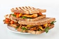 Grilled Chicken and Grilled Vegetable Sandwiches Royalty Free Stock Photo