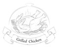 Grilled chicken. Hot chicken
