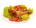 Grilled chicken leg Royalty Free Stock Photo