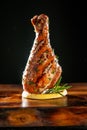 Grilled Chicken Leg on a decorative presentation