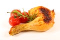 Grilled chicken leg isolated