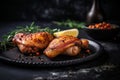 Grilled chicken legs with spices