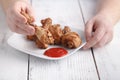 Grilled chicken legs with spices and garlic Royalty Free Stock Photo