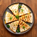 Grilled Chicken Quesadilla with Melted Cheese Royalty Free Stock Photo