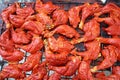 Grilled chicken in red achiote sauce Royalty Free Stock Photo