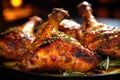 Grilled Chicken in a restaurant in a close-up shot, macro shot - made with generative AI tools