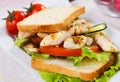 Grilled chicken sandwich Royalty Free Stock Photo