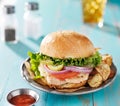 Grilled chicken sandwich Royalty Free Stock Photo