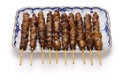 Grilled chicken skin skewers  Tori Kawa Yakitori , Japanese food Royalty Free Stock Photo