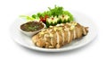 Grilled Chicken with Spicy Sauce Northeast style Thai Food Fusion Healthy Cleanfood and Dietfood