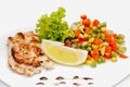 Grilled chicken steak and vegetables Royalty Free Stock Photo
