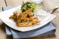 Grilled chicken strips with side salad