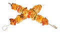 Grilled Chicken And Sweet Pepper Kebabs Royalty Free Stock Photo