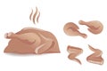 Grilled chicken. tasty juicy food. chicken meat set. editable vector illustration