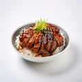 Grilled chicken with teriyaki sauce, sesame on topped rice