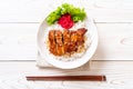 grilled chicken with teriyaki sauce on topped rice Royalty Free Stock Photo