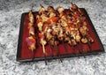 Grilled Chicken and Vegetable Kabobs Royalty Free Stock Photo