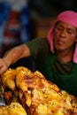 Grilled Chicken Vendor at Wat Saket compound.