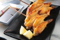 Grilled Chicken wing skewer Royalty Free Stock Photo