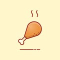 Grilled chicken wing thighs icon, Vector illustration