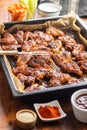 Grilled chicken wings in barbecue sauce Royalty Free Stock Photo