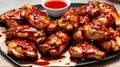 Grilled chicken wings barbecue with sauce Royalty Free Stock Photo