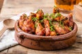 Grilled chicken wings with beer Royalty Free Stock Photo