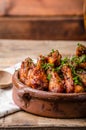 Grilled chicken wings with beer Royalty Free Stock Photo