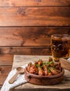 Grilled chicken wings with beer Royalty Free Stock Photo