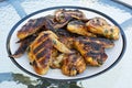 Grilled chicken wings in marinade. Barbeque chicken wings