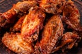 Grilled chicken wings in red sauce closeup Royalty Free Stock Photo