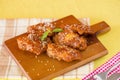 Grilled Chicken Wings with Red Spicy Sauce Royalty Free Stock Photo