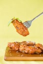 Grilled Chicken Wings with Red Spicy Sauce Royalty Free Stock Photo