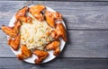 Grilled Chicken Wings & rice Royalty Free Stock Photo