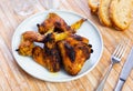 Grilled chicken wings served in the plate Royalty Free Stock Photo