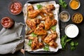 Grilled chicken wings, top view Royalty Free Stock Photo