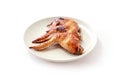 Grilled chicken wings on white plate Royalty Free Stock Photo