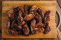 Grilled chicken wings on the wood Royalty Free Stock Photo