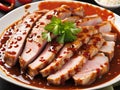 grilled chinese pork ribs with vegetables Royalty Free Stock Photo