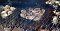 Grilled clams abalone background