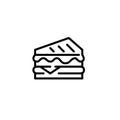 Grilled club sandwich icon. Takeaway fast food lunch. Pixel perfect, editable stroke