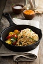 Grilled cod with tomato salad Royalty Free Stock Photo